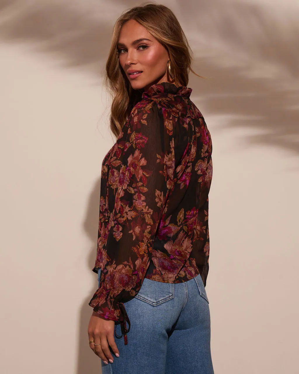 Roslynn Floral Necktie Blouse