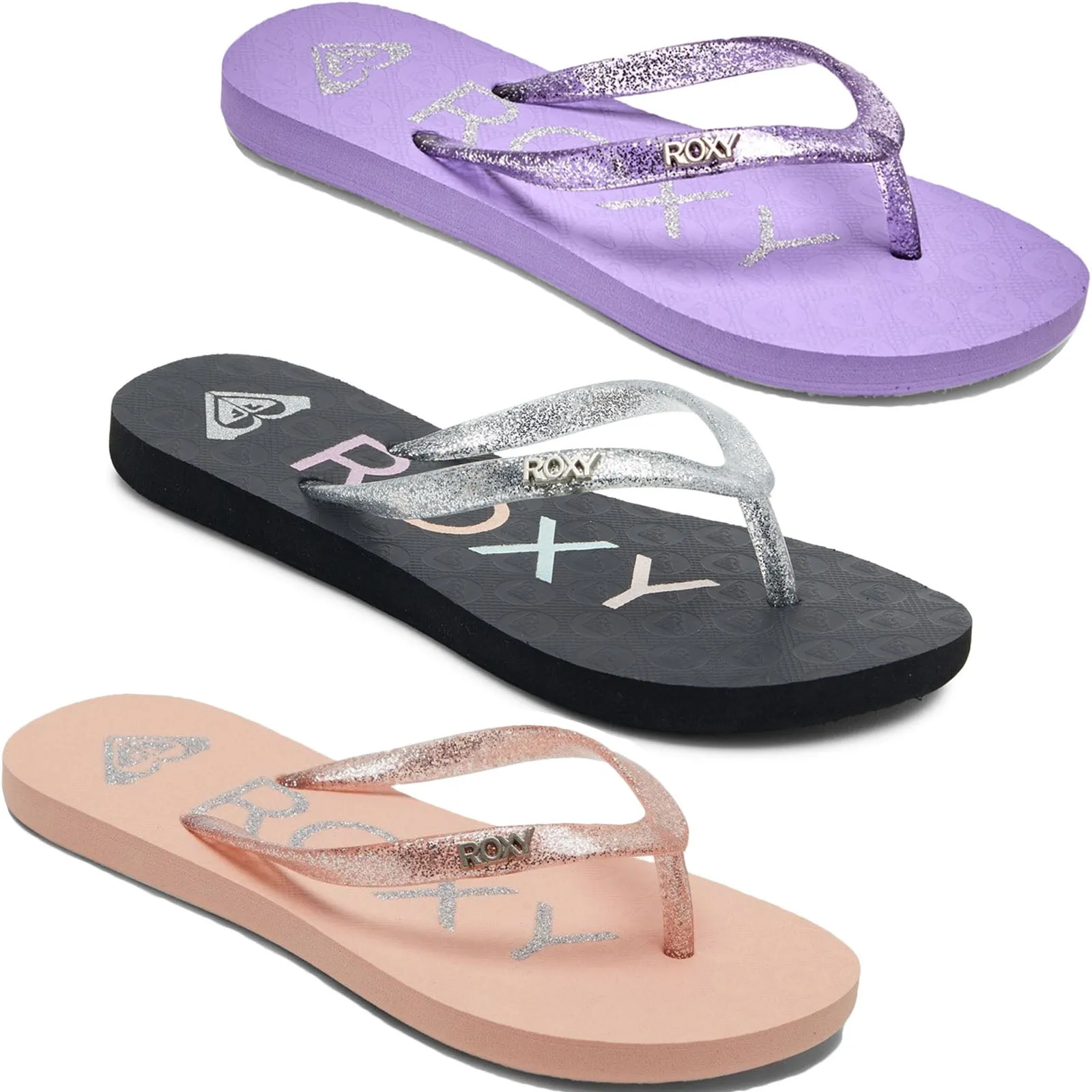 Roxy Kids Viva Sparkle Glitter Sandals Flip Flops