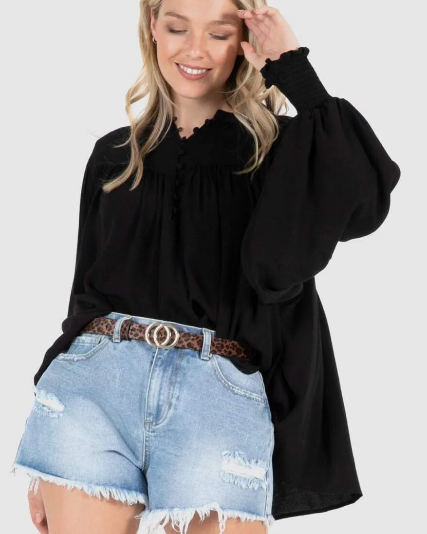 SASS - Black Shirt - Neeve Blouse