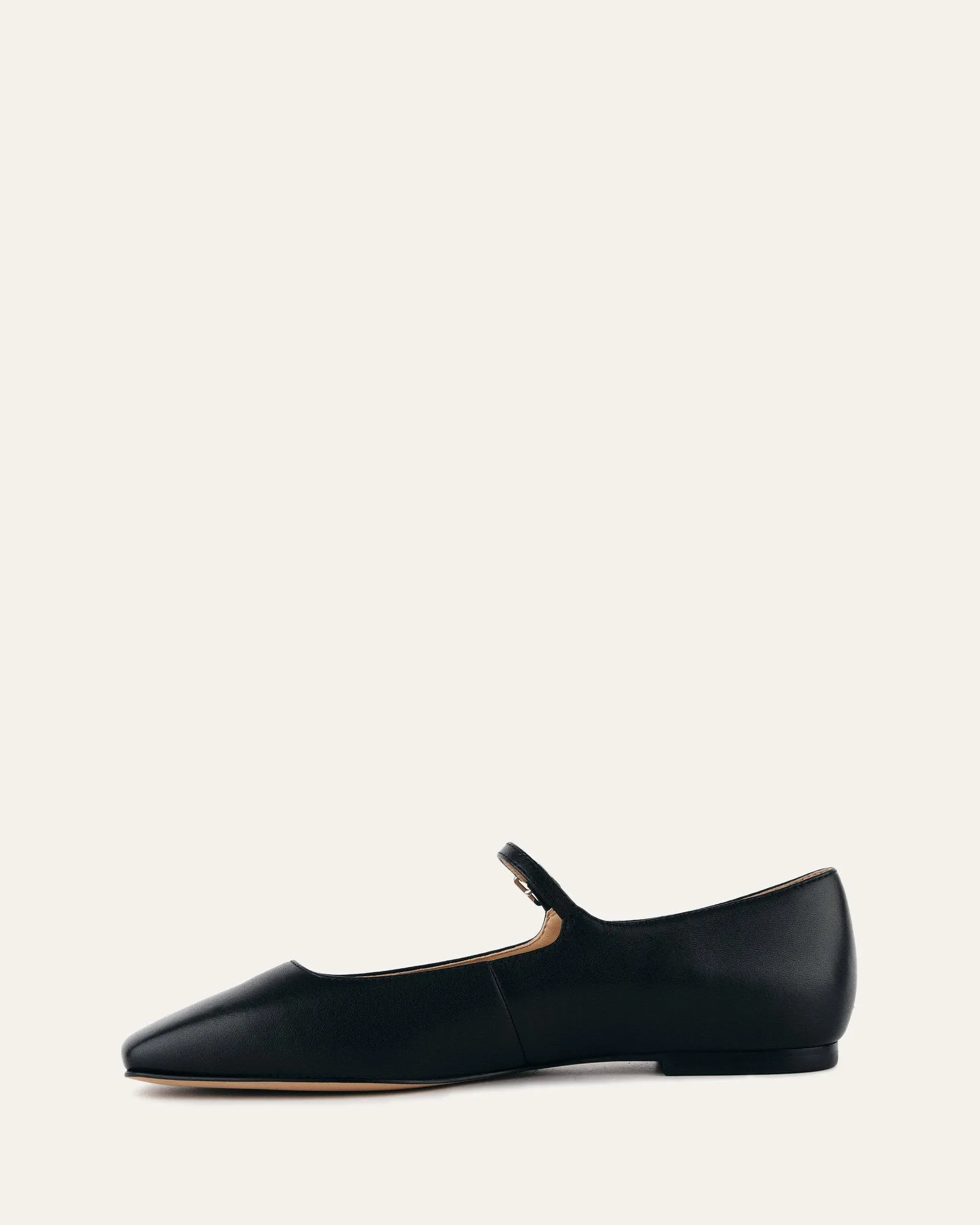 SERENITY CASUAL FLATS BLACK LEATHER