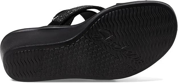 Skechers Womens Rumble On Social Glam Black Black