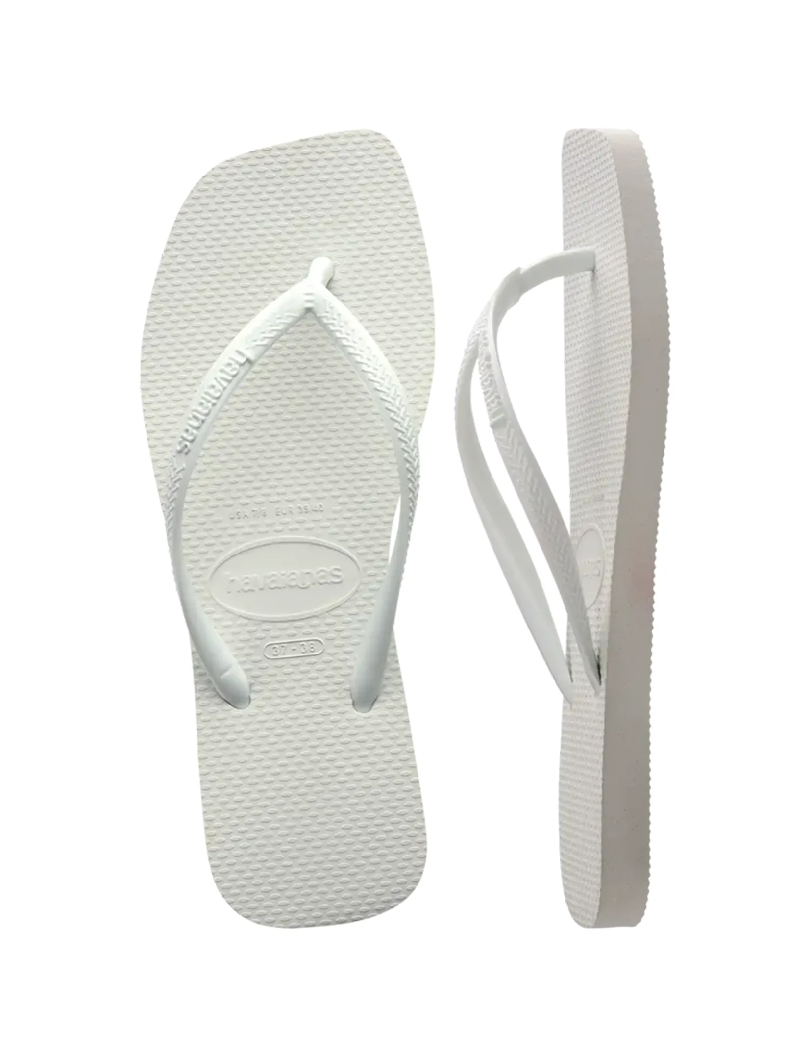 Slim Square Sandal, White