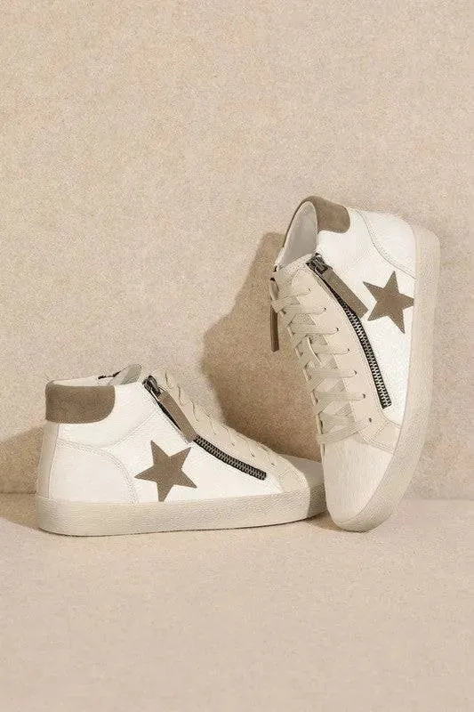 Star High Top Sneakers - Trendy Comfortable Shoes