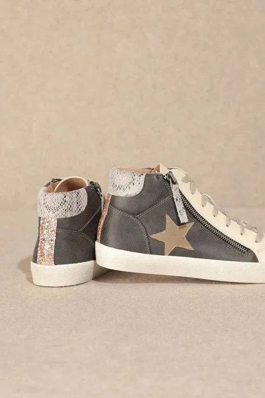 Star High Top Sneakers - Trendy Comfortable Shoes