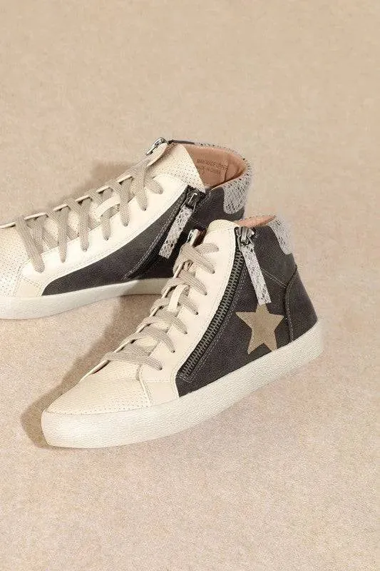 Star High Top Sneakers - Trendy Comfortable Shoes