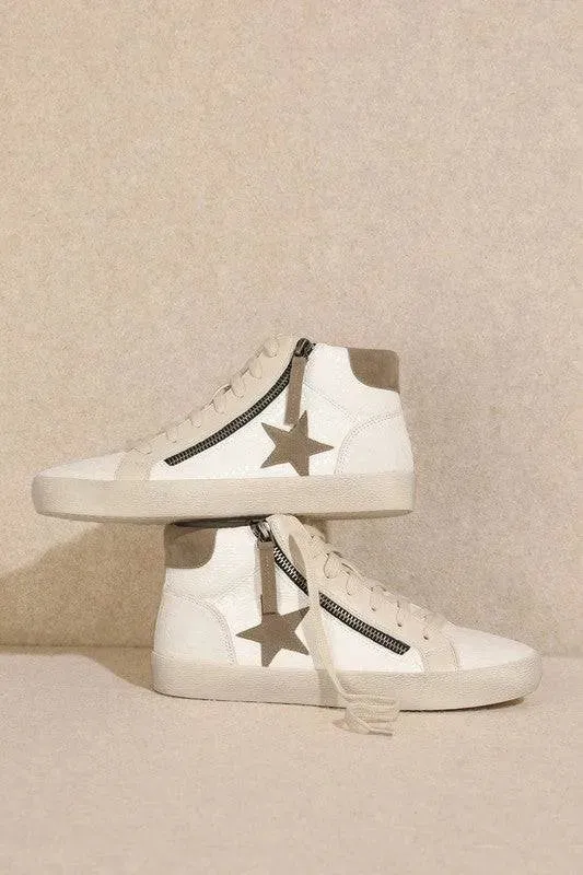 Star High Top Sneakers - Trendy Comfortable Shoes