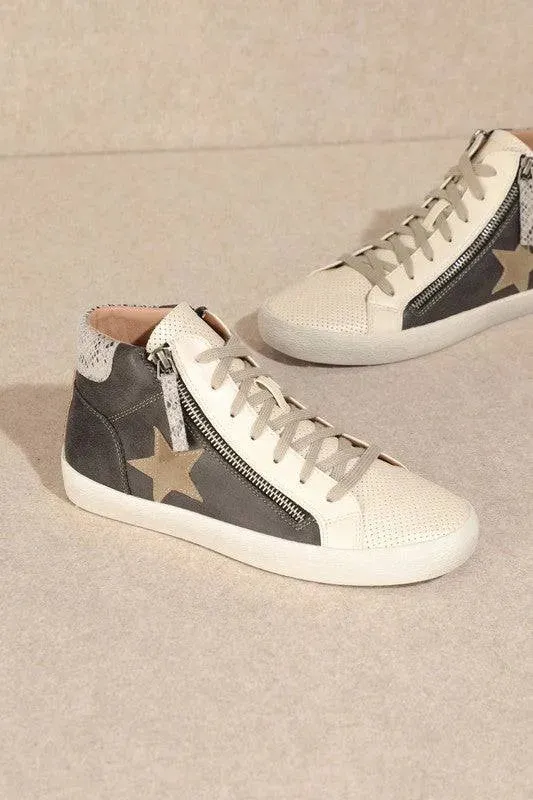 Star High Top Sneakers - Trendy Comfortable Shoes