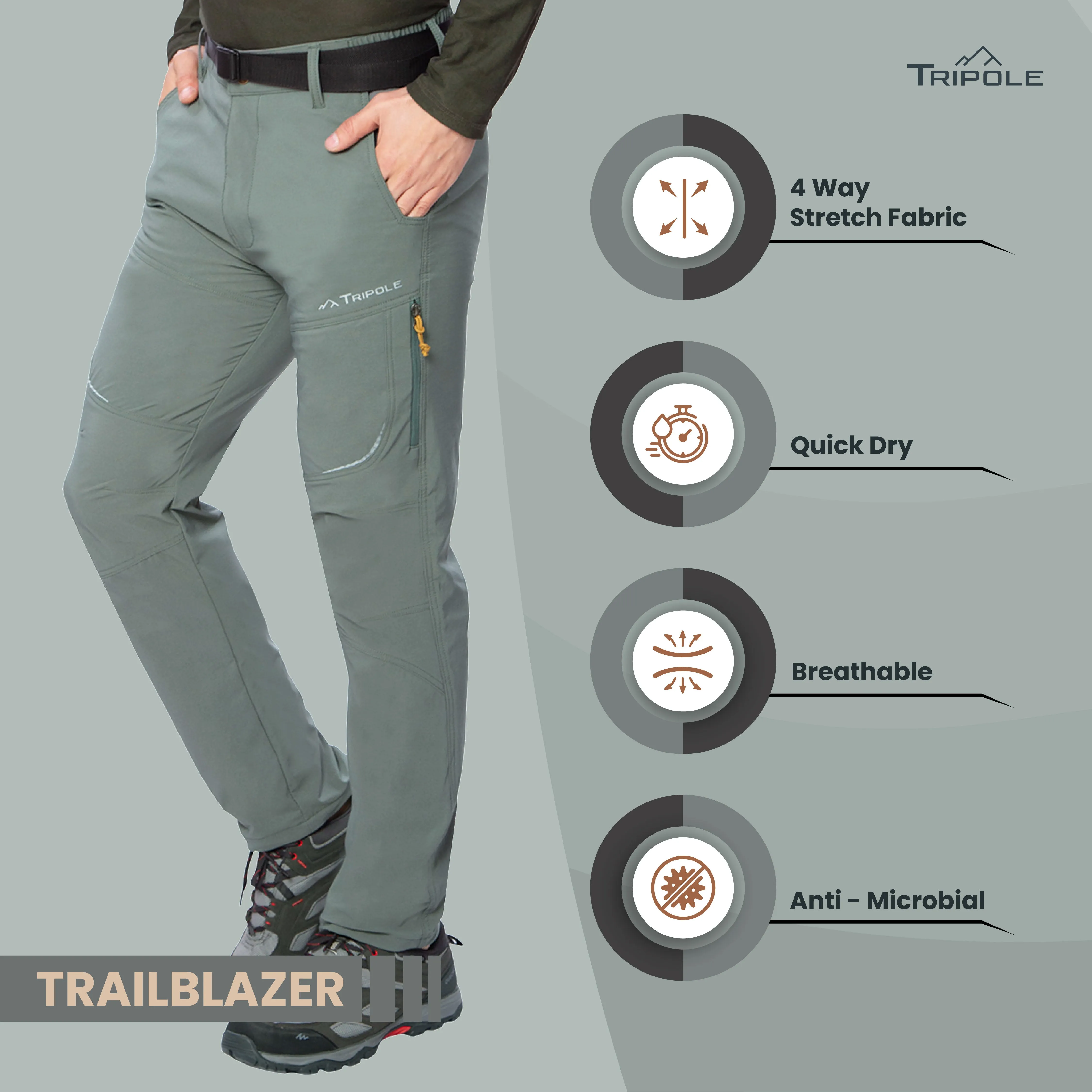 Trailblazer Trekking and Hiking Pants and Cargo - Green