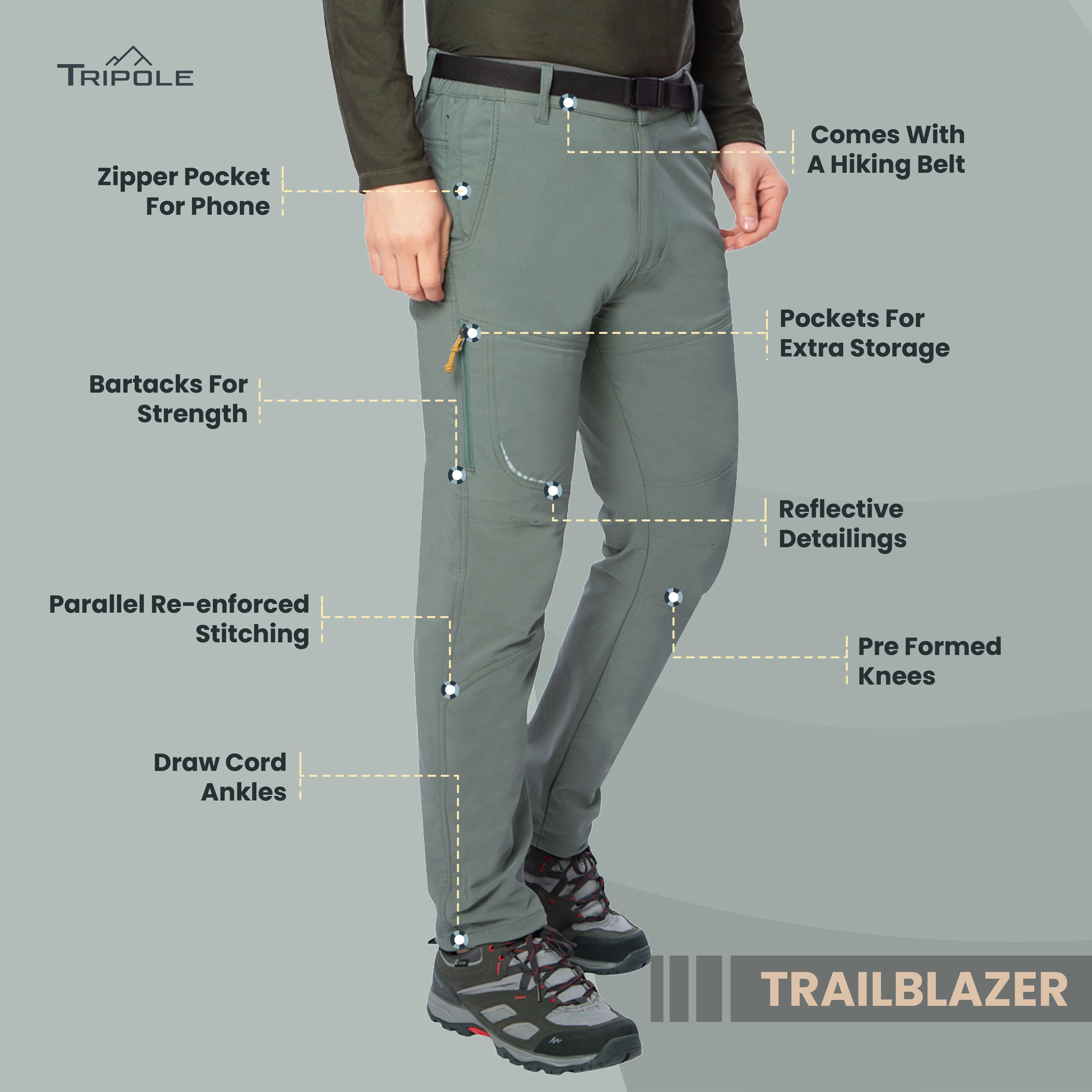 Trailblazer Trekking and Hiking Pants and Cargo - Green