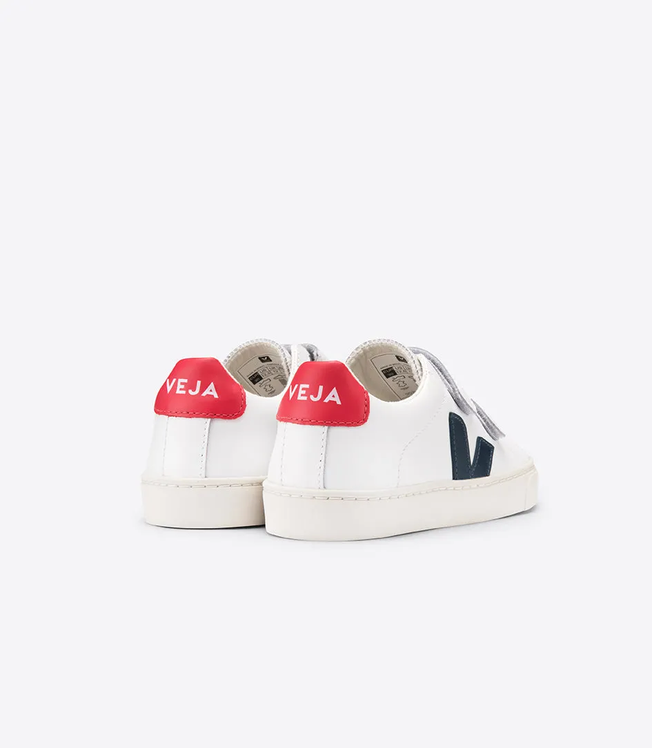 Veja Kids Leather Esplar - White Nautical Pekin