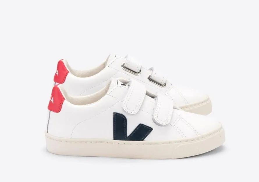 Veja Kids Leather Esplar - White Nautical Pekin