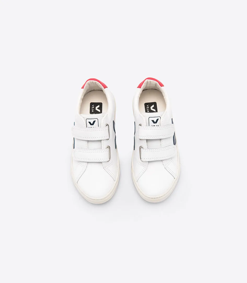 Veja Kids Leather Esplar - White Nautical Pekin