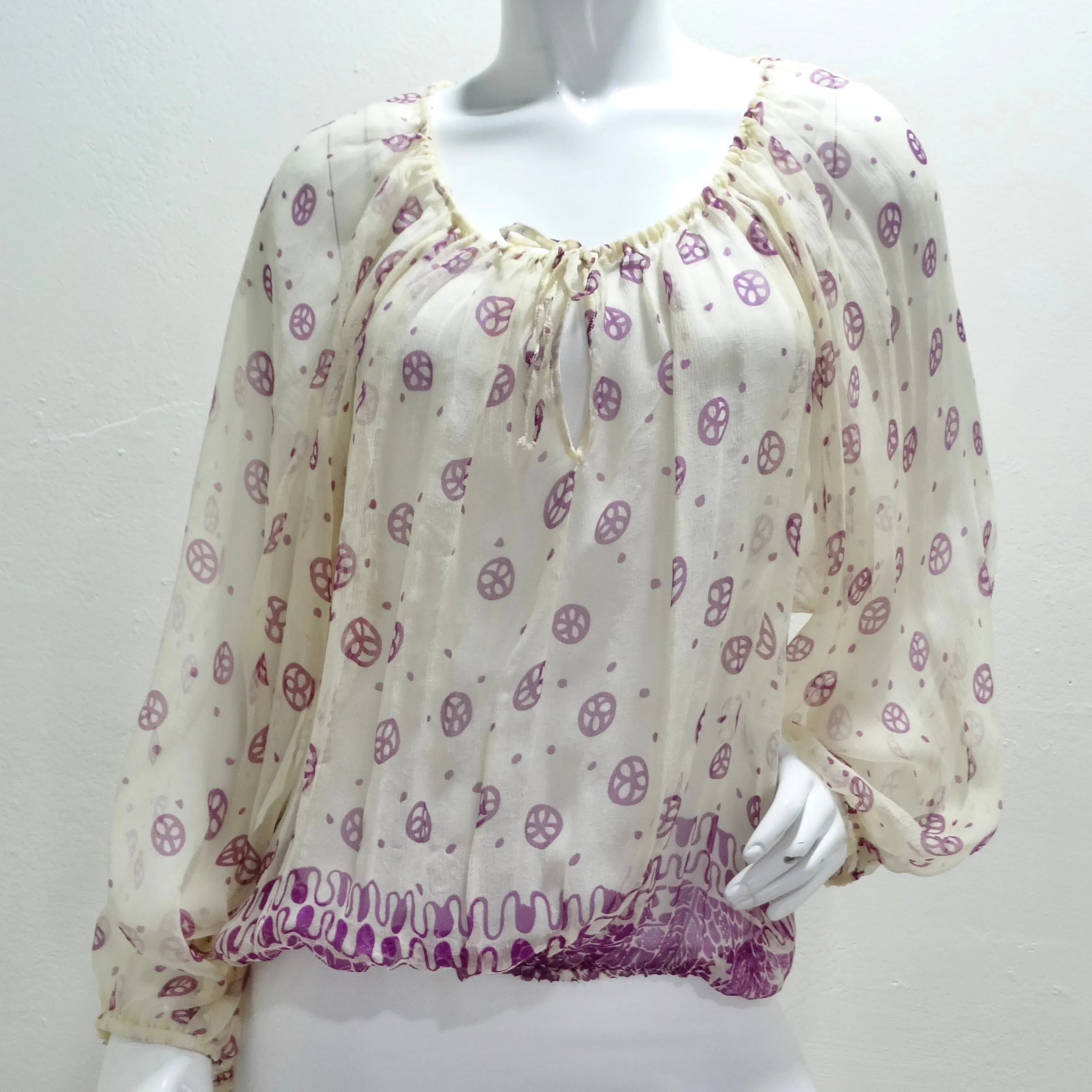 Vintage JeanPaul Gaultier Purple Print Blouse