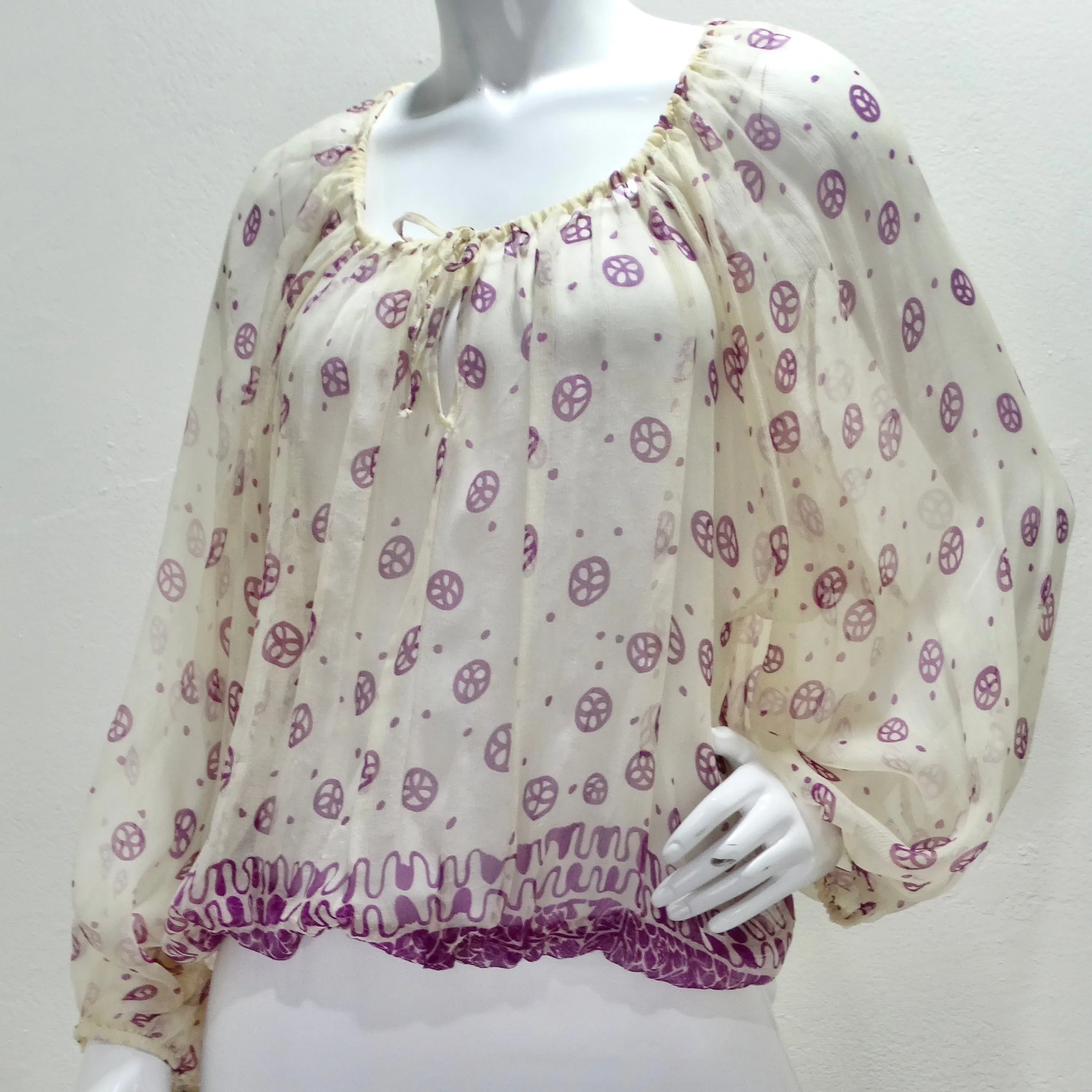 Vintage JeanPaul Gaultier Purple Print Blouse