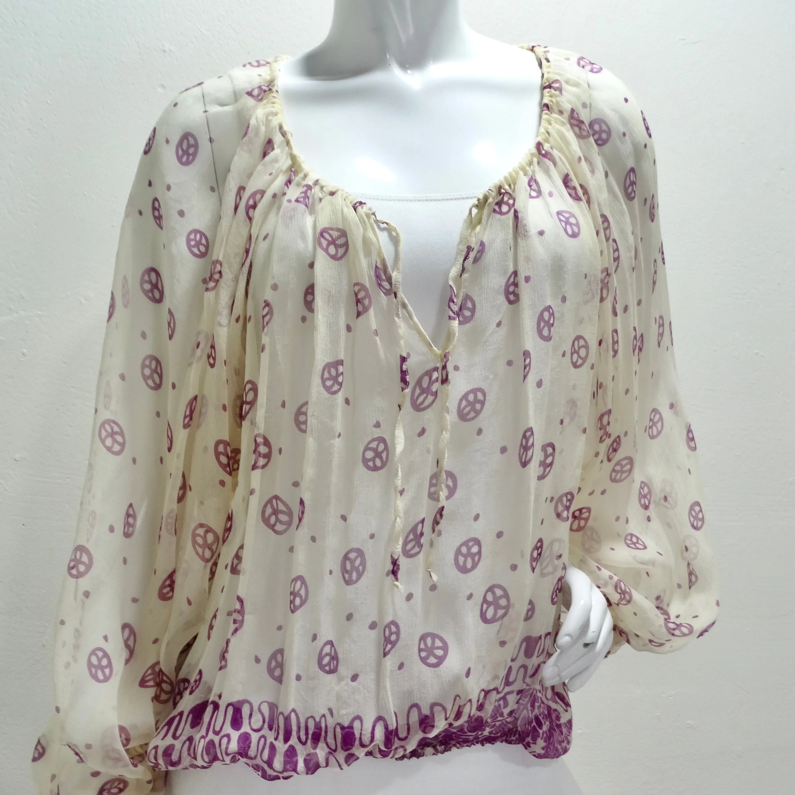 Vintage JeanPaul Gaultier Purple Print Blouse