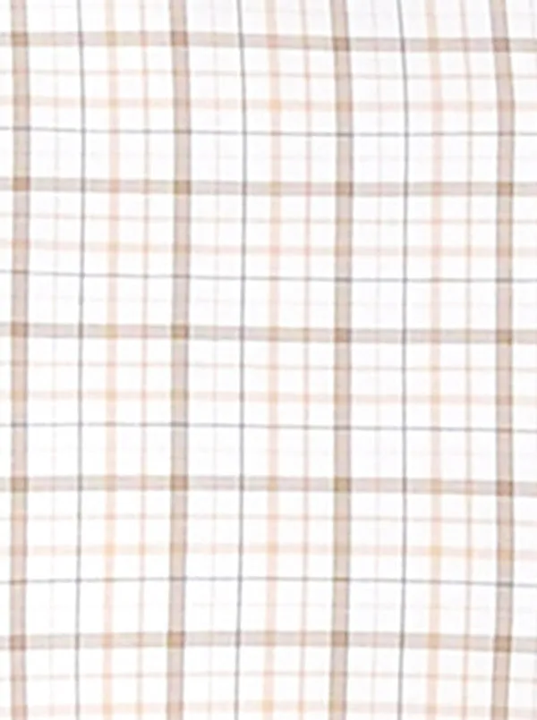 White & Brown Checked Slim Fit Formal Shirt | JadeBlue